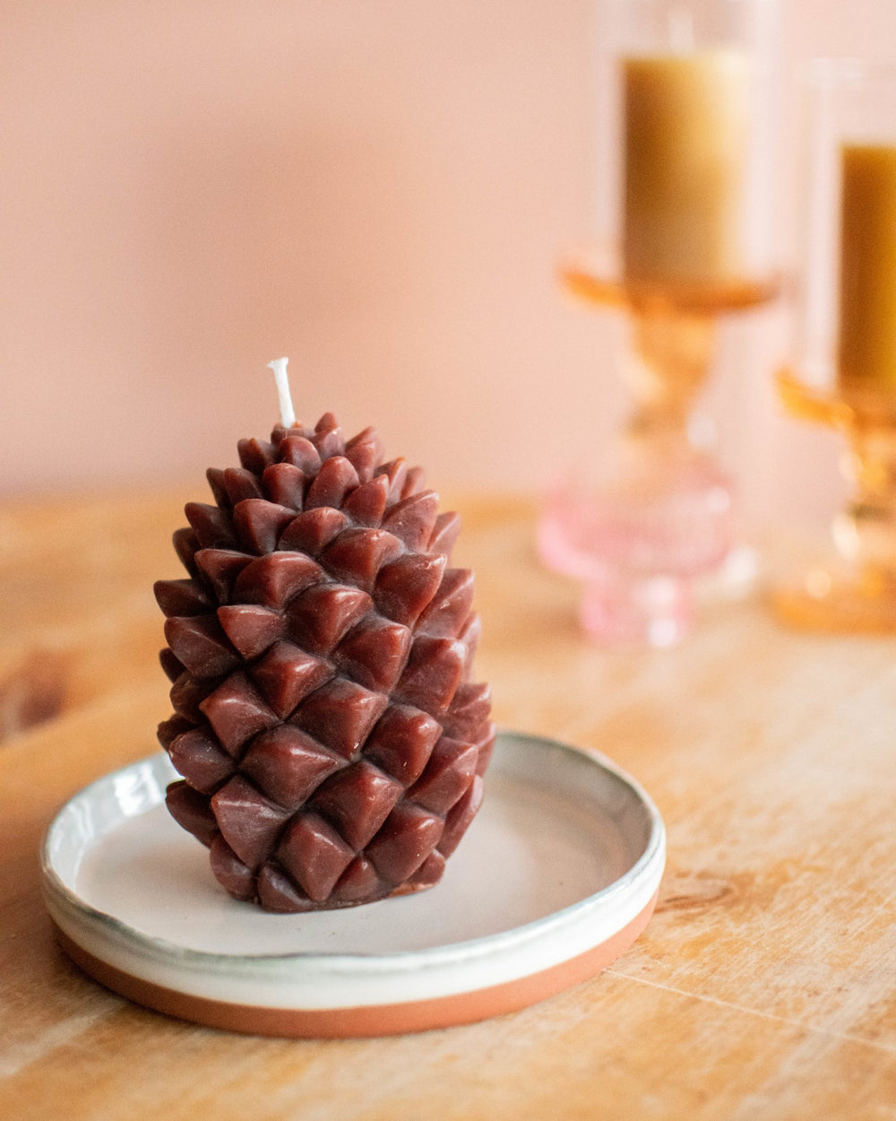 Ponderosa Pine Cone Beeswax Candles - Honey Candles - Candles - STUDIO FOLIAGE